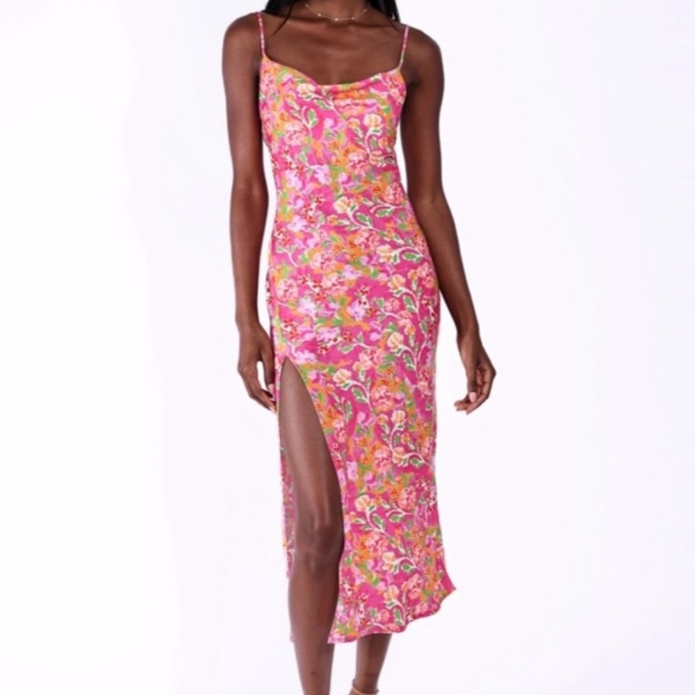 RESA Madison Fiji Pink Floral Midi Dress